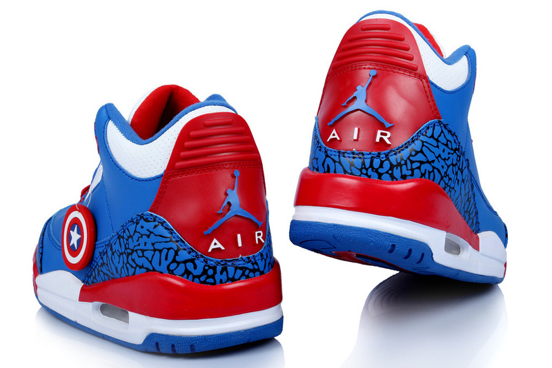 Air Jordan 3 Men Shoes Blue/Red Online